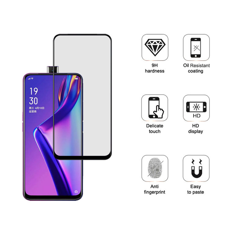 Dlix 2.5D silk print full glue tempered glass screen protector for Oppo K3