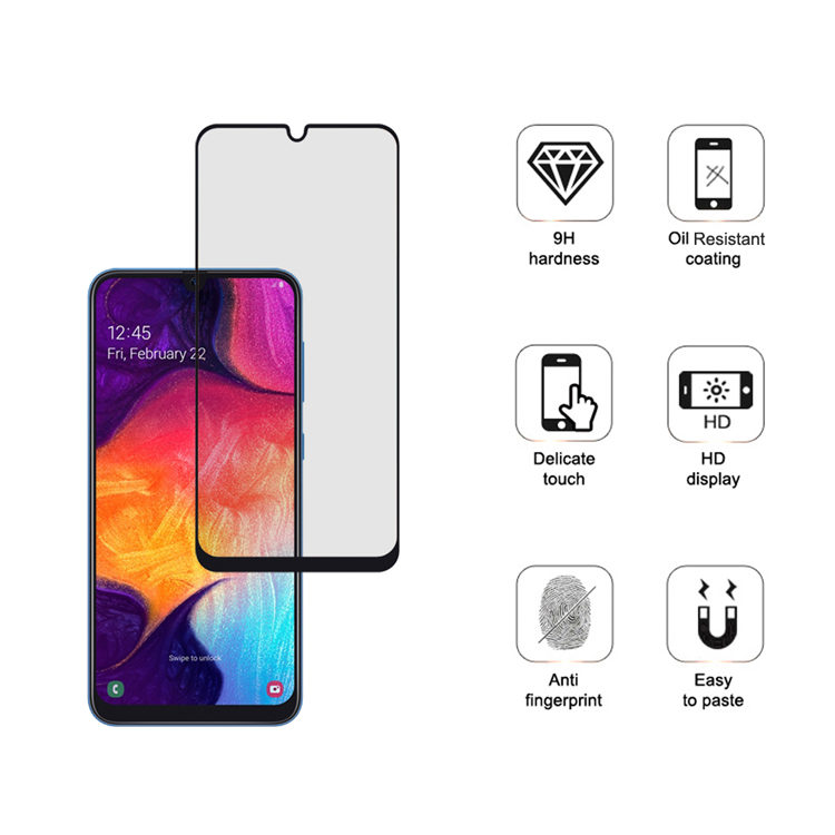 Dlix 3D hot bending edge glue tempered glass screen protector for Samsung Galaxy A50