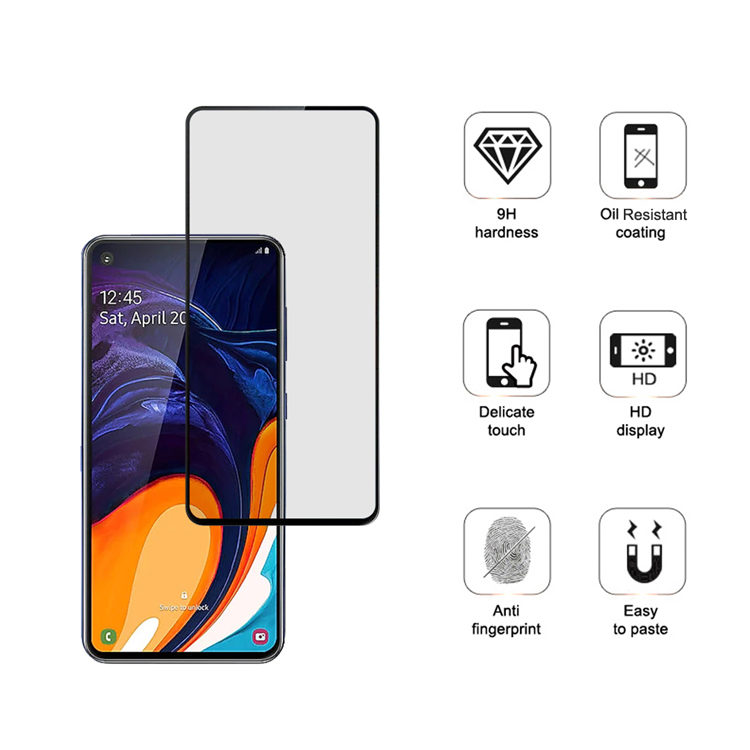 Dlix 3D hot bending full glue tempered glass screen protector for Samsung Galaxy A60