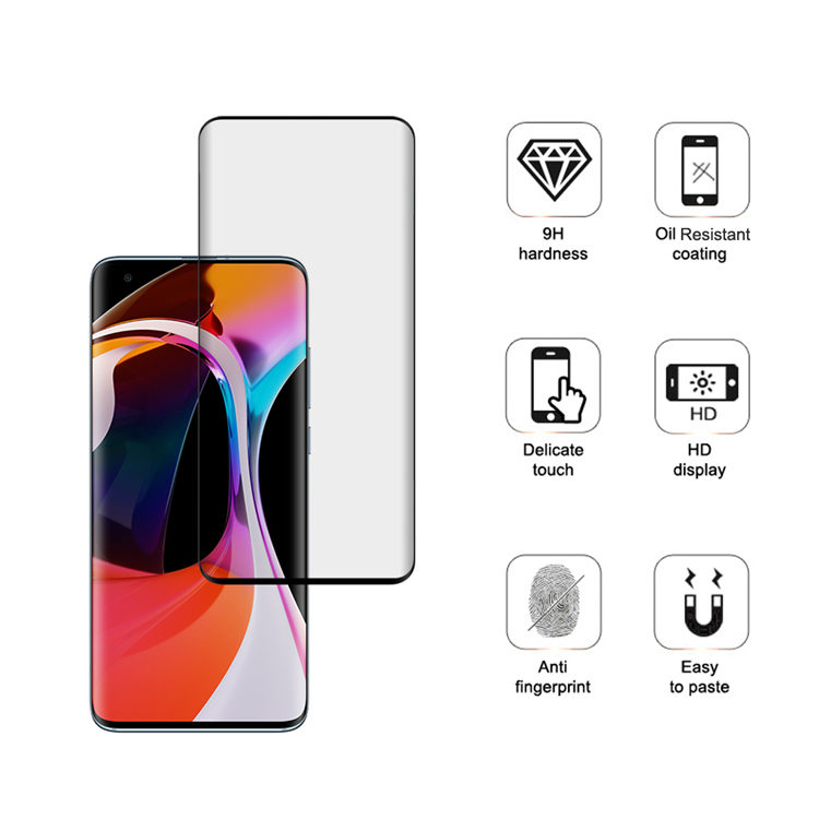 Dlix 3D hot bending full glue tempered glass screen protector for Xiaomi 10